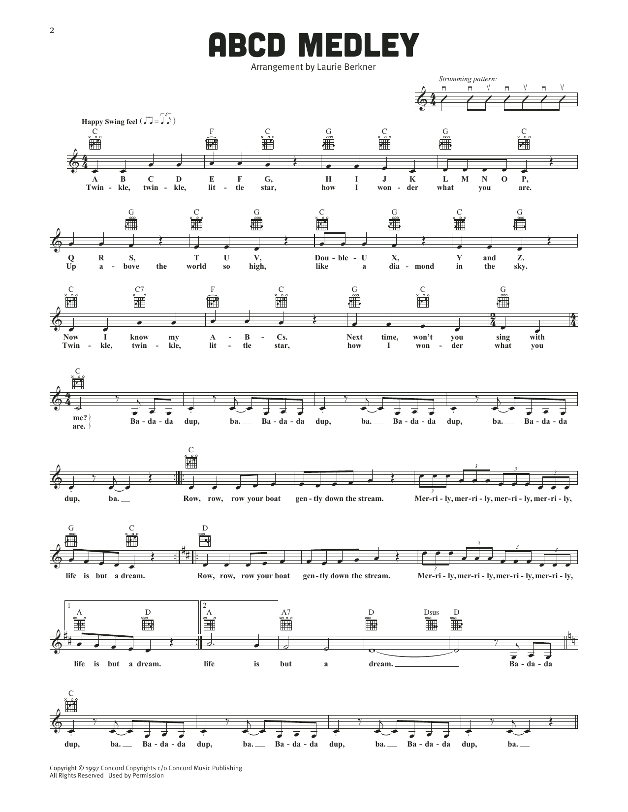The Laurie Berkner Band ABCD Medley Sheet Music Notes & Chords for Lead Sheet / Fake Book - Download or Print PDF The Laurie Berkner Band ABCD Medley Sheet Music Notes & Chords for Lead Sheet / Fake Book - Download or Print PDF