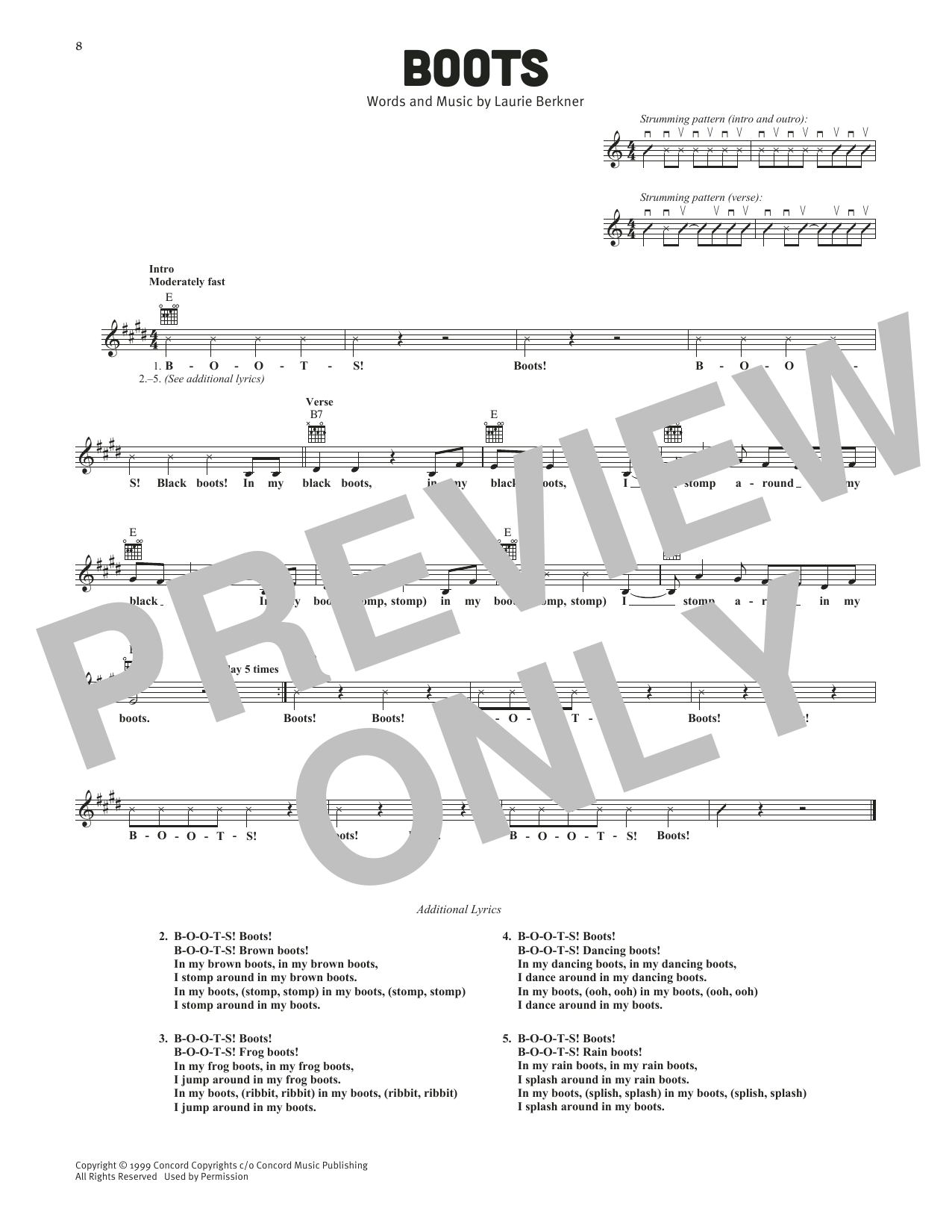 The Laurie Berkner Band Boots Sheet Music Notes & Chords for Lead Sheet / Fake Book - Download or Print PDF The Laurie Berkner Band Boots Sheet Music Notes & Chords for Lead Sheet / Fake Book - Download or Print PDF