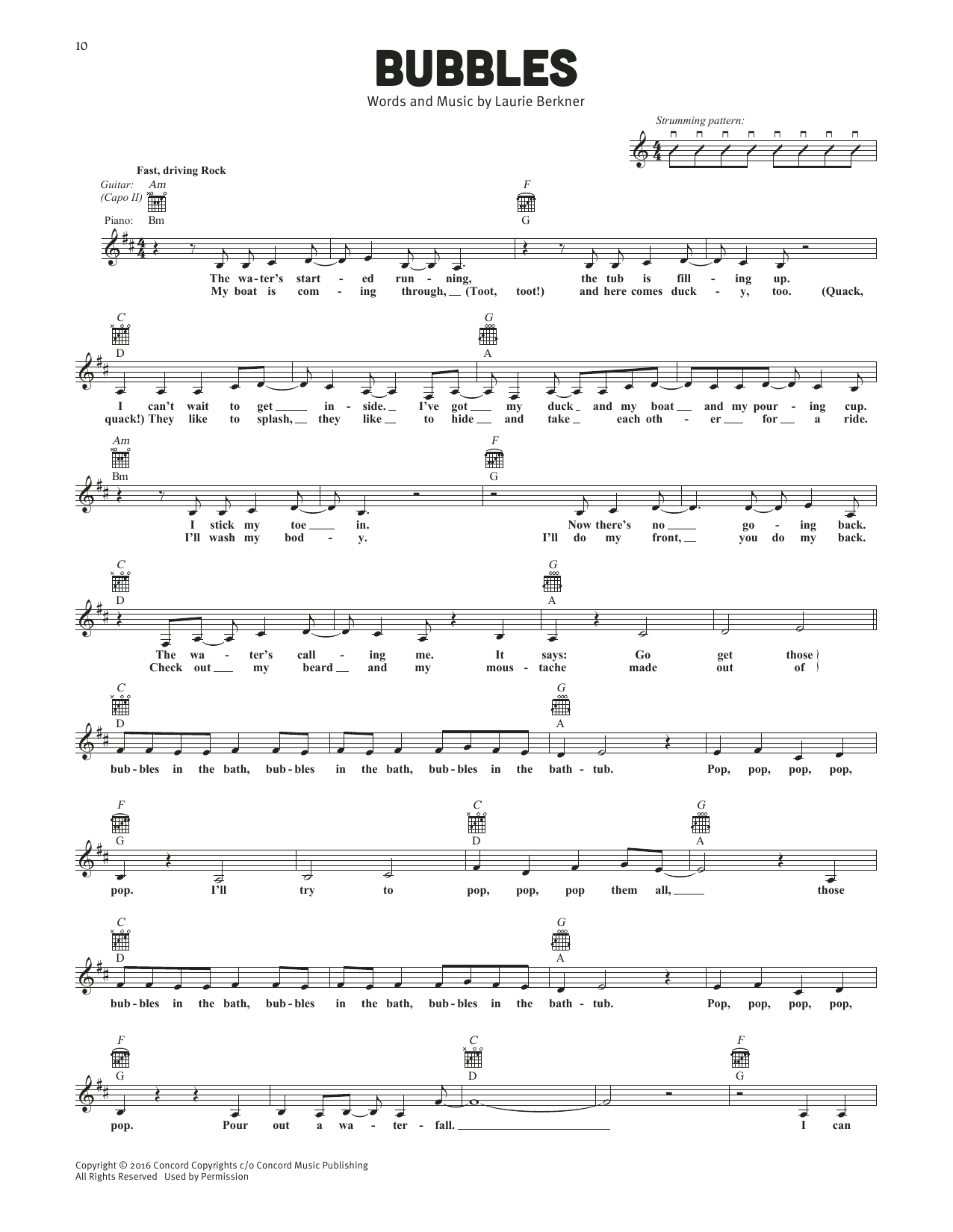The Laurie Berkner Band Bubbles Sheet Music Notes & Chords for Lead Sheet / Fake Book - Download or Print PDF