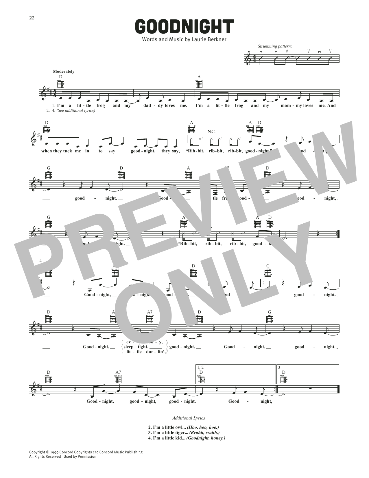 The Laurie Berkner Band Goodnight Sheet Music Notes & Chords for Lead Sheet / Fake Book - Download or Print PDF The Laurie Berkner Band Goodnight Sheet Music Notes & Chords for Lead Sheet / Fake Book - Download or Print PDF
