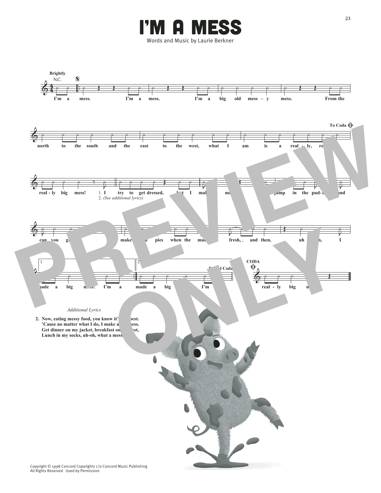 The Laurie Berkner Band I'm A Mess Sheet Music Notes & Chords for Lead Sheet / Fake Book - Download or Print PDF The Laurie Berkner Band I'm A Mess Sheet Music Notes & Chords for Lead Sheet / Fake Book - Download or Print PDF