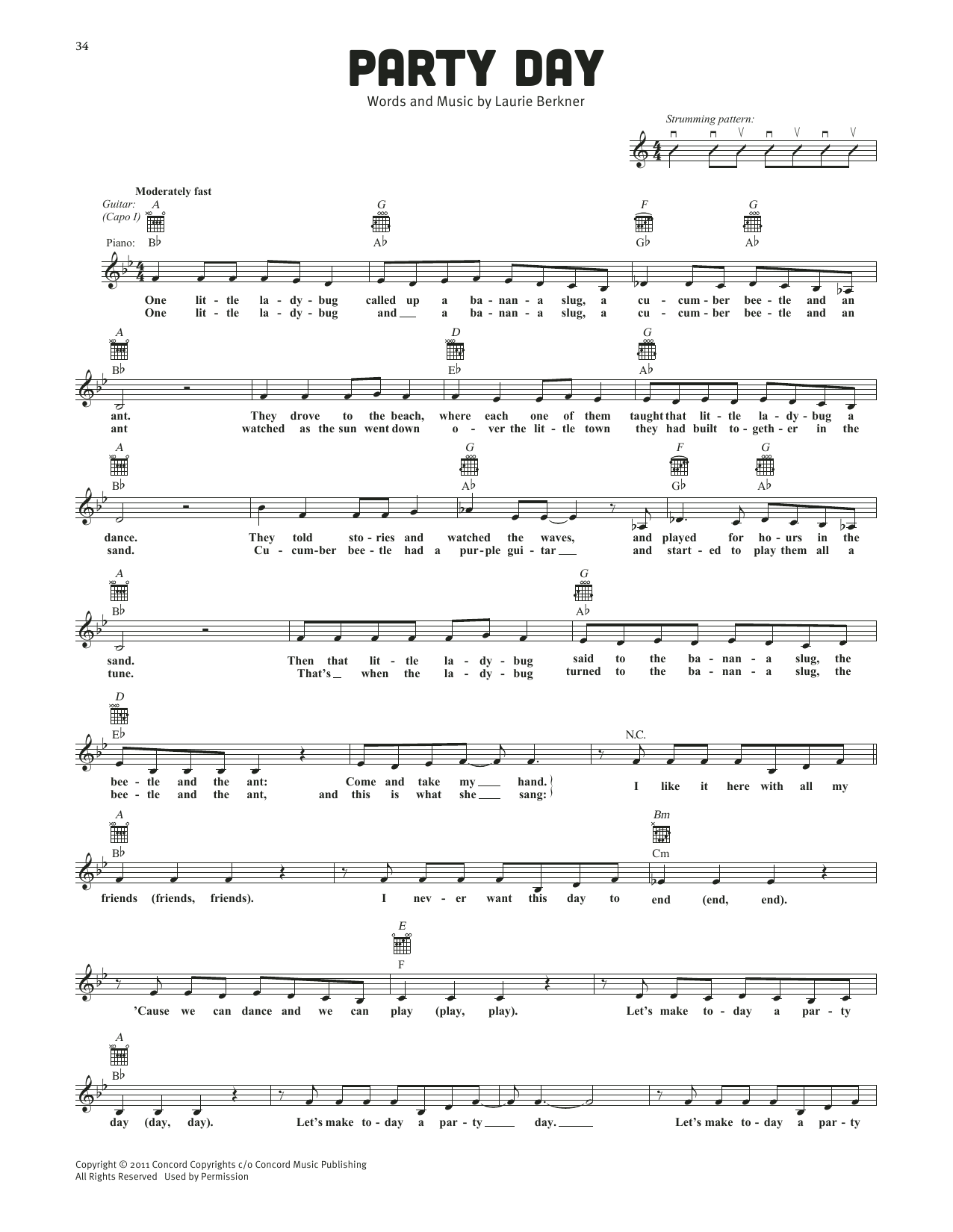 The Laurie Berkner Band Party Day Sheet Music Notes & Chords for Lead Sheet / Fake Book - Download or Print PDF The Laurie Berkner Band Party Day Sheet Music Notes & Chords for Lead Sheet / Fake Book - Download or Print PDF