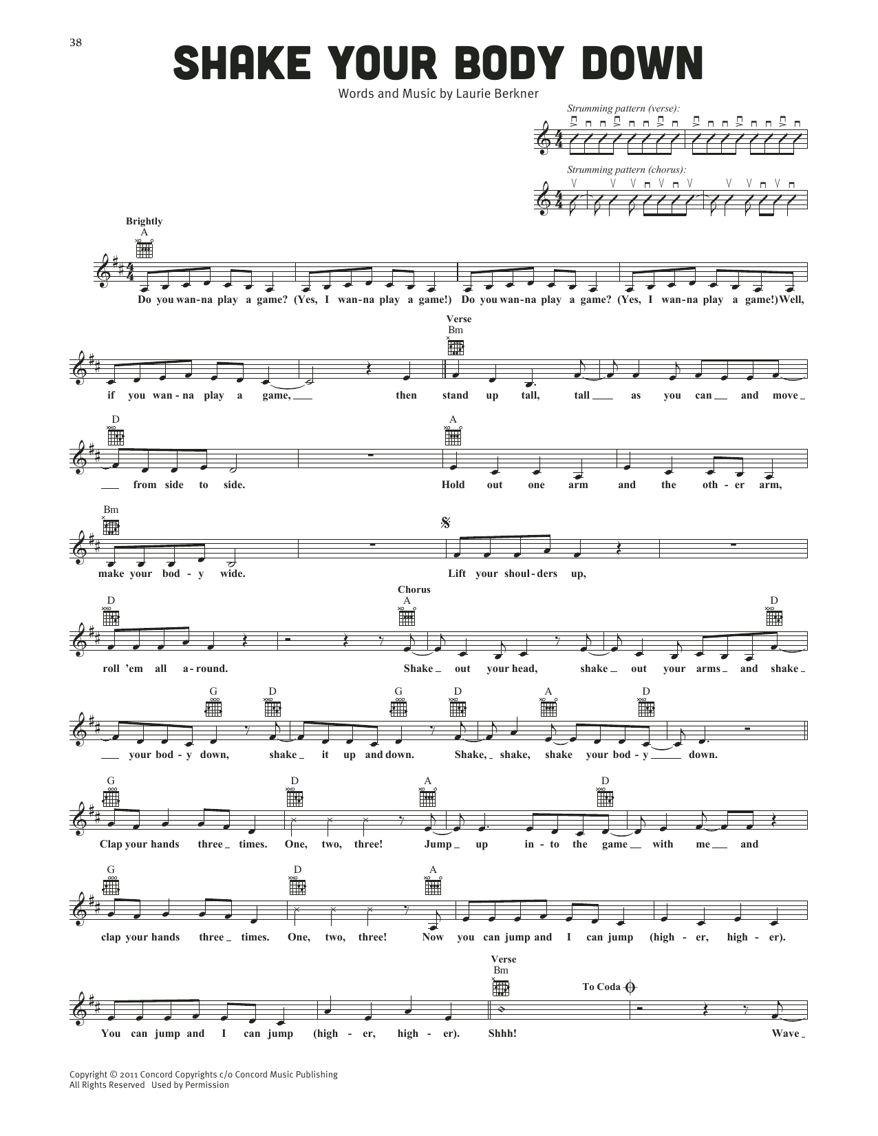The Laurie Berkner Band Shake Your Body Down Sheet Music Notes & Chords for Lead Sheet / Fake Book - Download or Print PDF The Laurie Berkner Band Shake Your Body Down Sheet Music Notes & Chords for Lead Sheet / Fake Book - Download or Print PDF