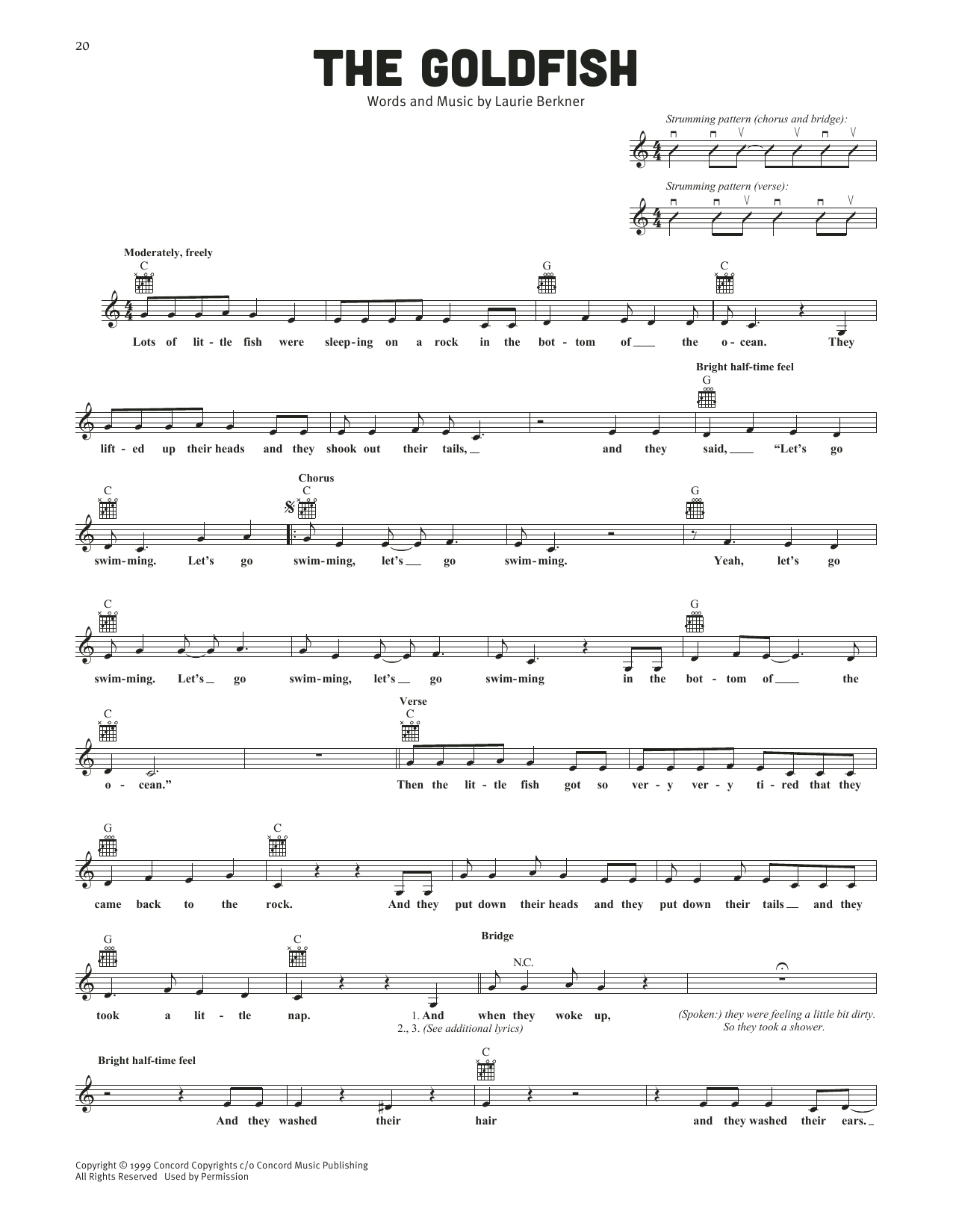 The Laurie Berkner Band The Goldfish Sheet Music Notes & Chords for Lead Sheet / Fake Book - Download or Print PDF The Laurie Berkner Band The Goldfish Sheet Music Notes & Chords for Lead Sheet / Fake Book - Download or Print PDF