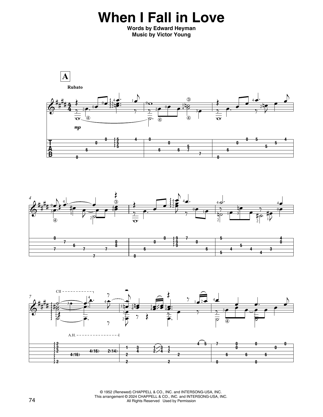 The Lettermen When I Fall In Love (arr. David Jaggs) Sheet Music Notes & Chords for Solo Guitar - Download or Print PDF