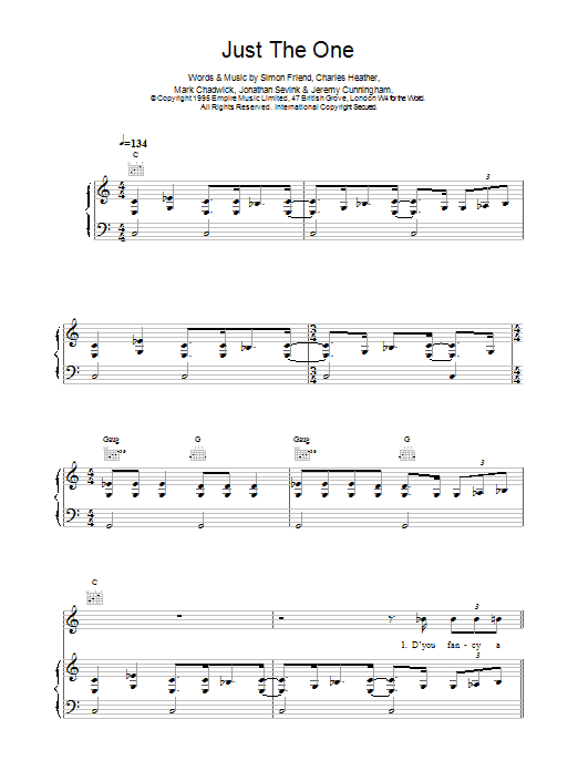 The Levellers Just The One Sheet Music Notes & Chords for Lyrics & Chords - Download or Print PDF