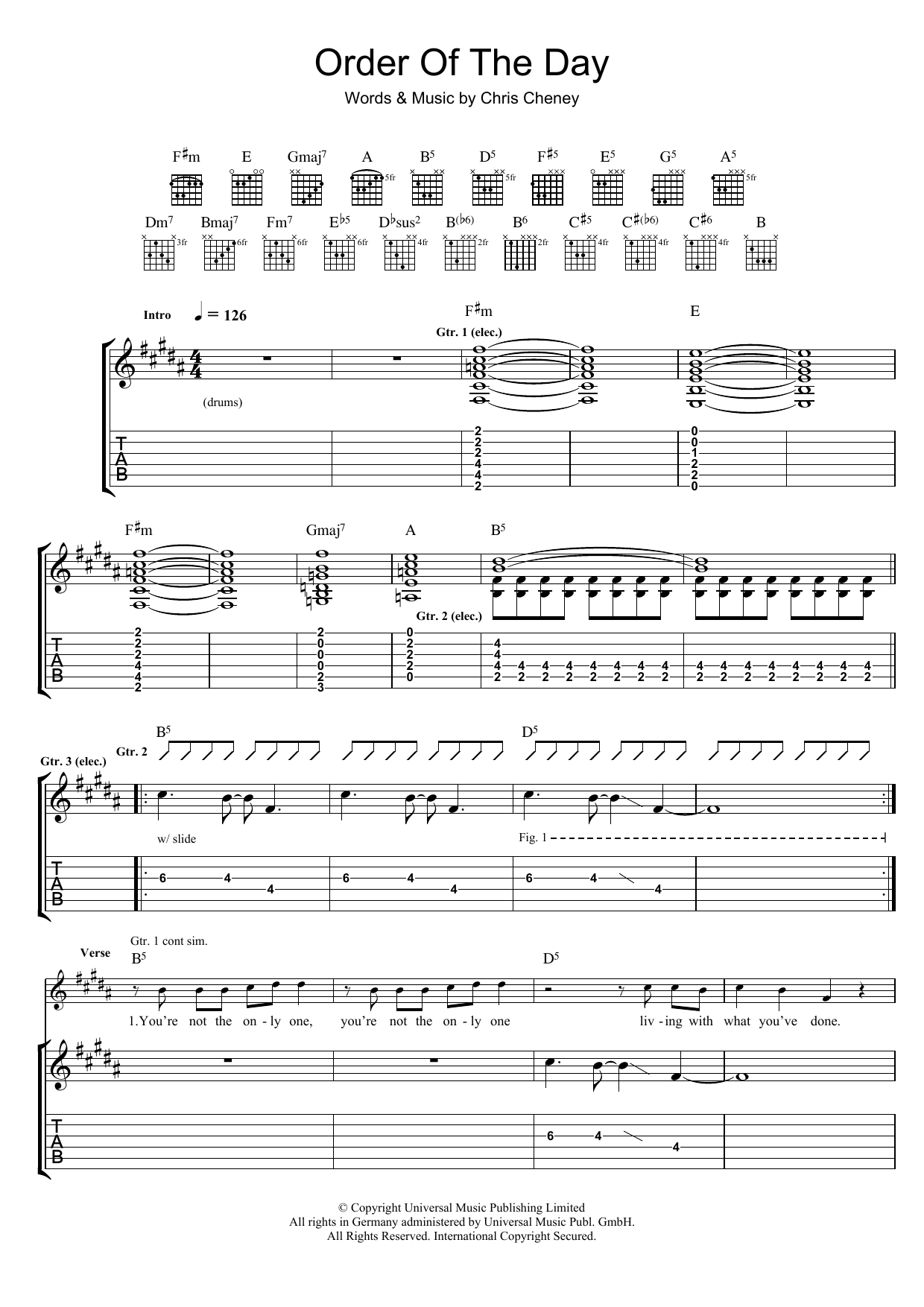 The Living End Order Of The Day Sheet Music Notes & Chords for Guitar Tab - Download or Print PDF