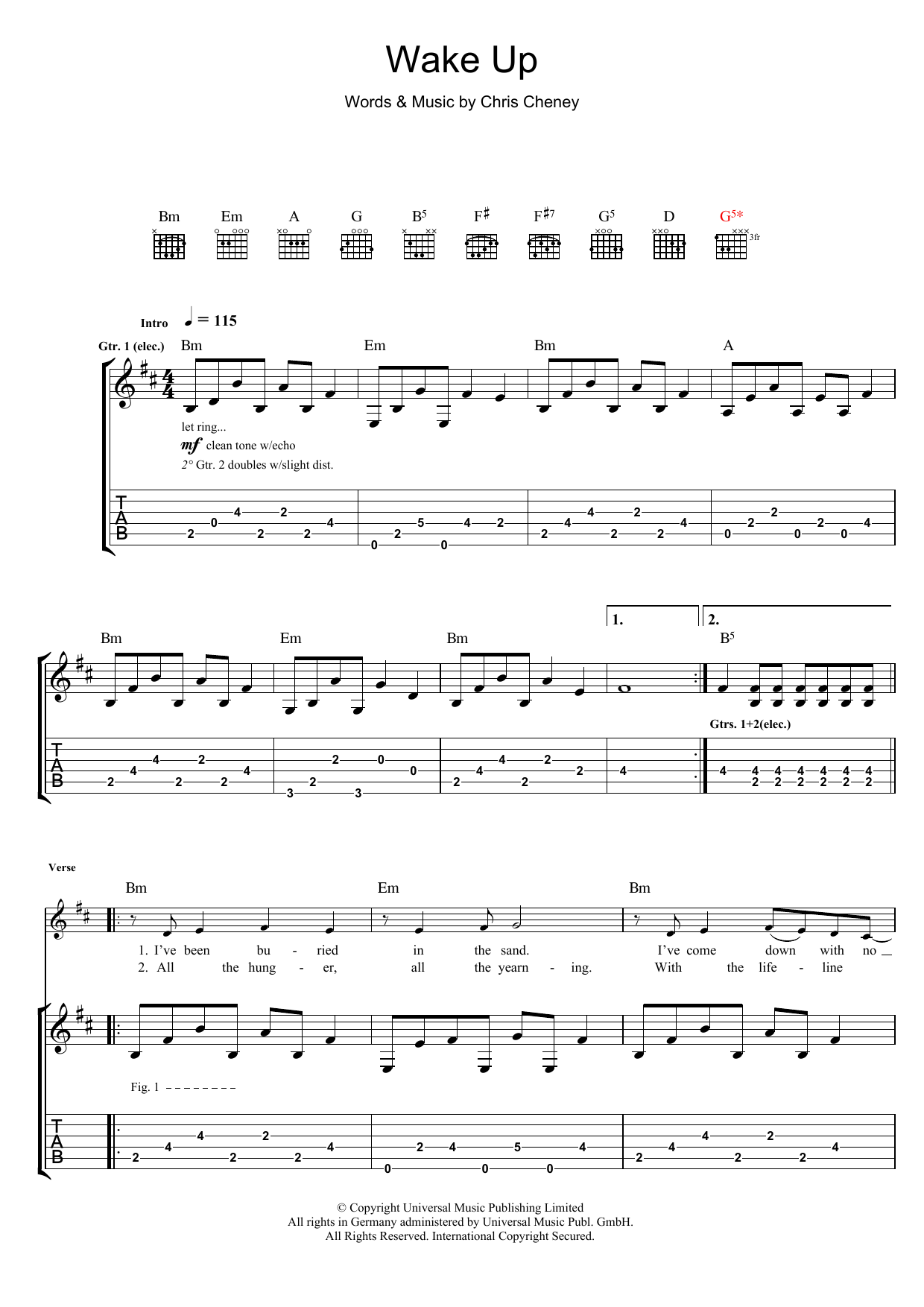 The Living End Wake Up Sheet Music Notes & Chords for Guitar Tab - Download or Print PDF