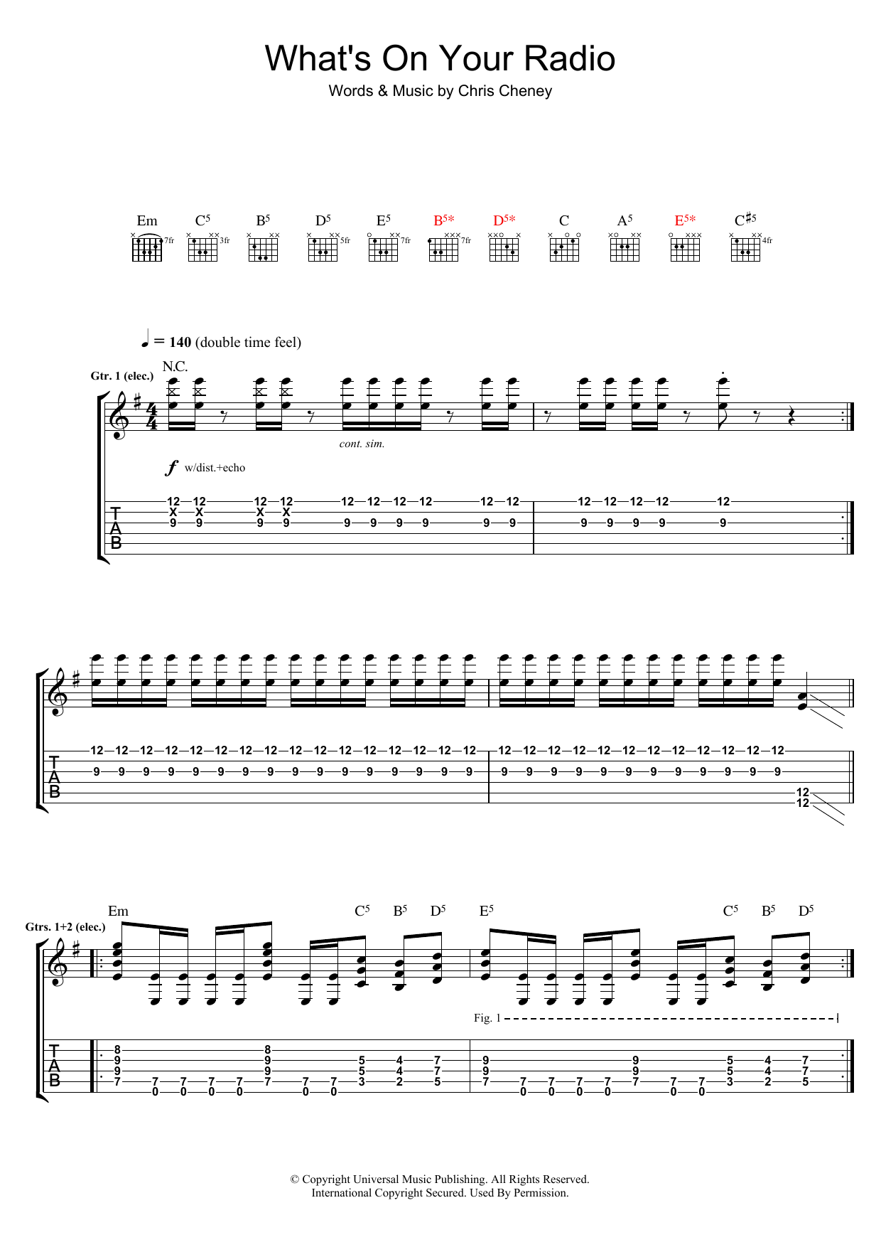 The Living End What's On Your Radio Sheet Music Notes & Chords for Guitar Tab - Download or Print PDF