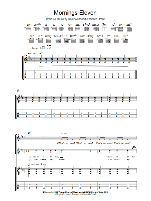 The Magic Numbers Mornings Eleven Sheet Music Notes & Chords for Guitar Tab - Download or Print PDF