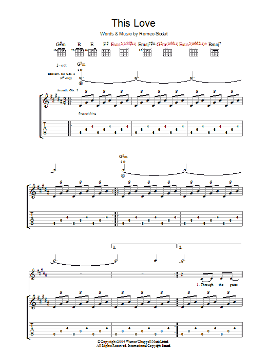 The Magic Numbers This Love Sheet Music Notes & Chords for Guitar Tab - Download or Print PDF