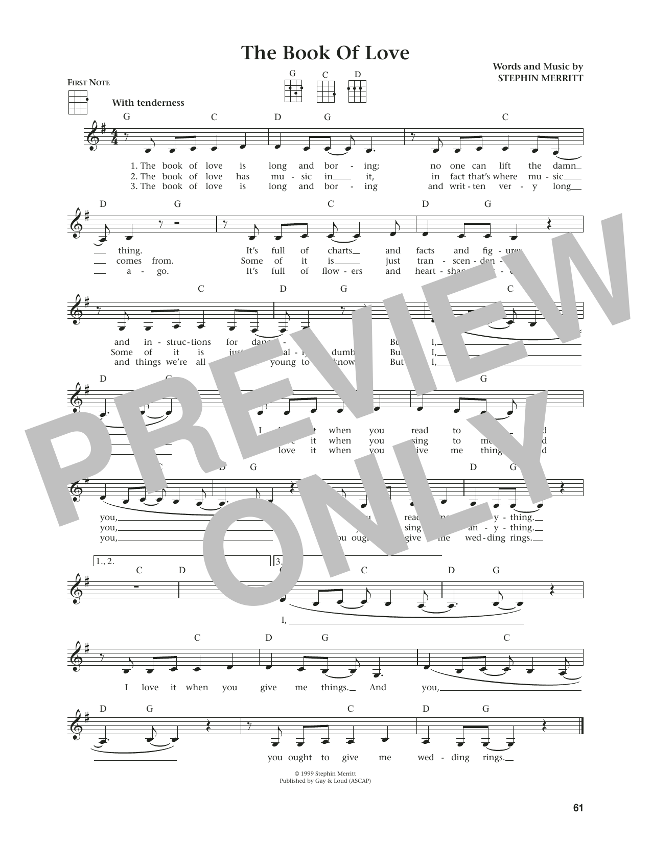 The Magnetic Fields The Book Of Love (from The Daily Ukulele) (arr. Jim Beloff) Sheet Music Notes & Chords for Ukulele - Download or Print PDF