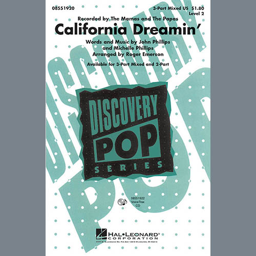 The Mamas & The Papas, California Dreamin' (arr. Roger Emerson), 3-Part Mixed Choir