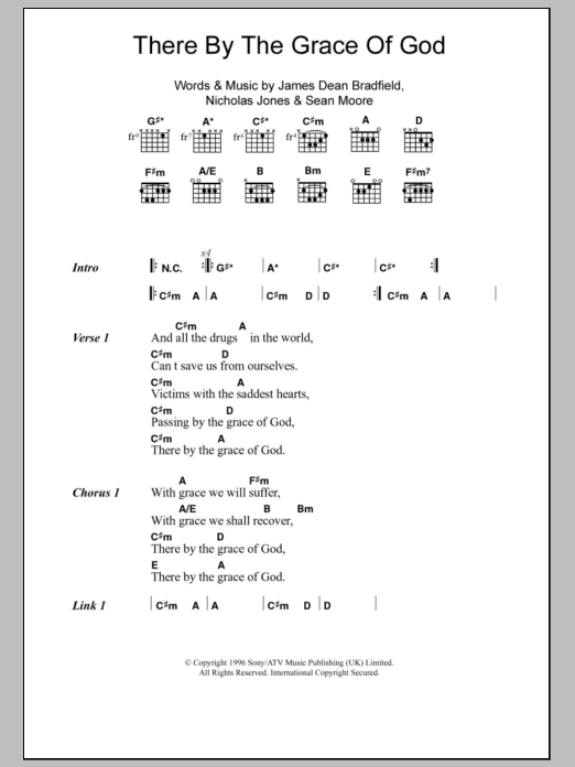 Manic Street Preachers There By The Grace Of God Sheet Music Notes & Chords for Lyrics & Chords - Download or Print PDF