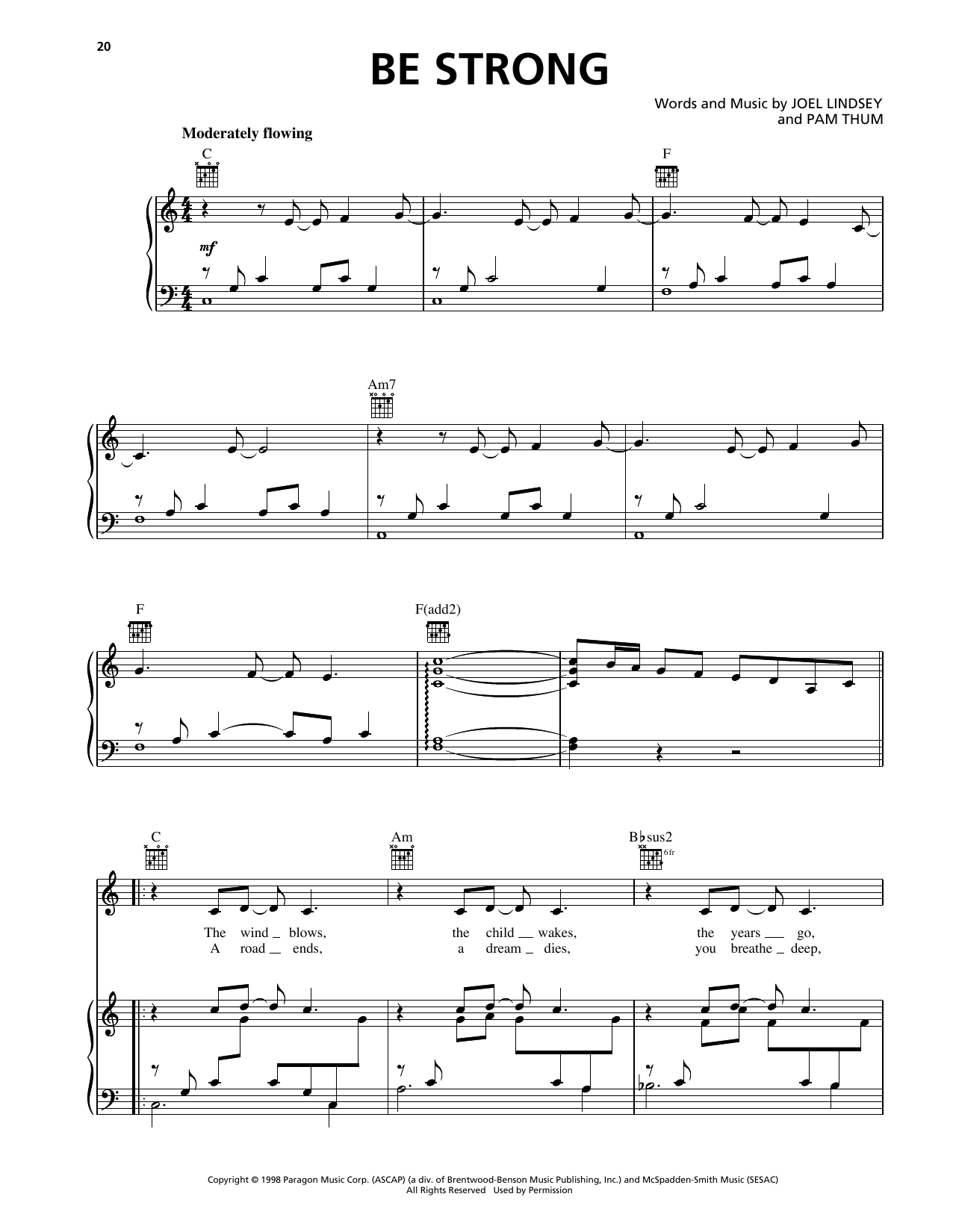The Martins Be Strong Sheet Music Notes & Chords for Piano, Vocal & Guitar Chords (Right-Hand Melody) - Download or Print PDF
