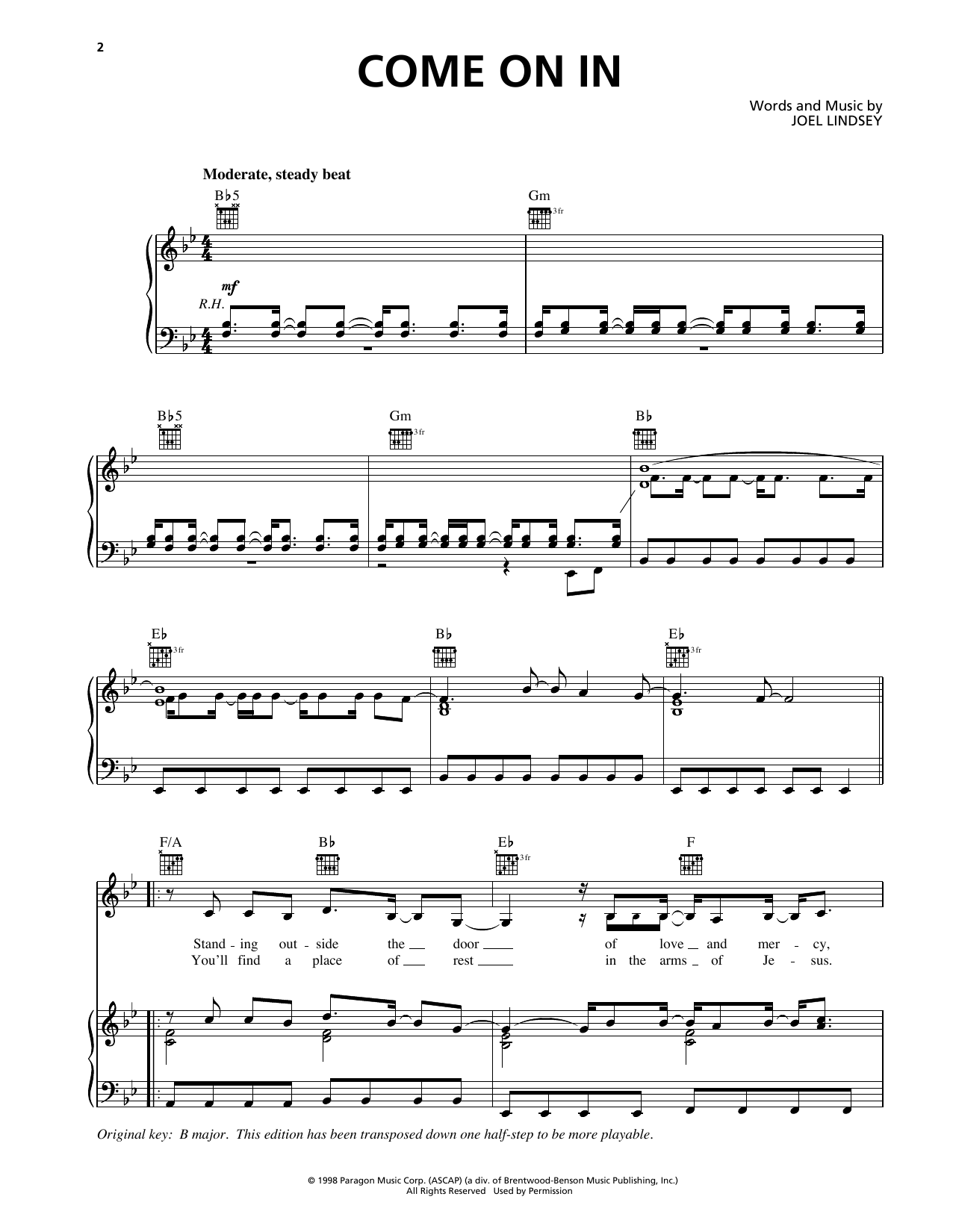 The Martins Come On In Sheet Music Notes & Chords for Piano, Vocal & Guitar Chords (Right-Hand Melody) - Download or Print PDF The Martins Come On In Sheet Music Notes & Chords for Piano, Vocal & Guitar Chords (Right-Hand Melody) - Download or Print PDF