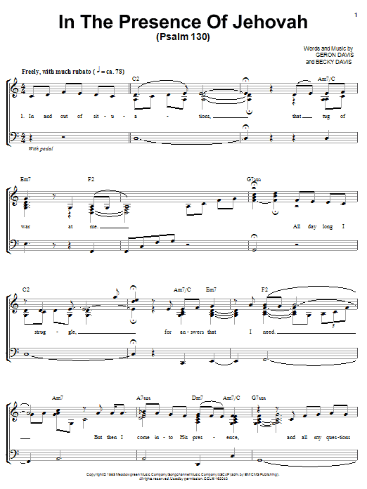 The Martins In The Presence Of Jehovah Sheet Music Notes & Chords for Piano, Vocal & Guitar (Right-Hand Melody) - Download or Print PDF The Martins In The Presence Of Jehovah Sheet Music Notes & Chords for Piano, Vocal & Guitar (Right-Hand Melody) - Download or Print PDF