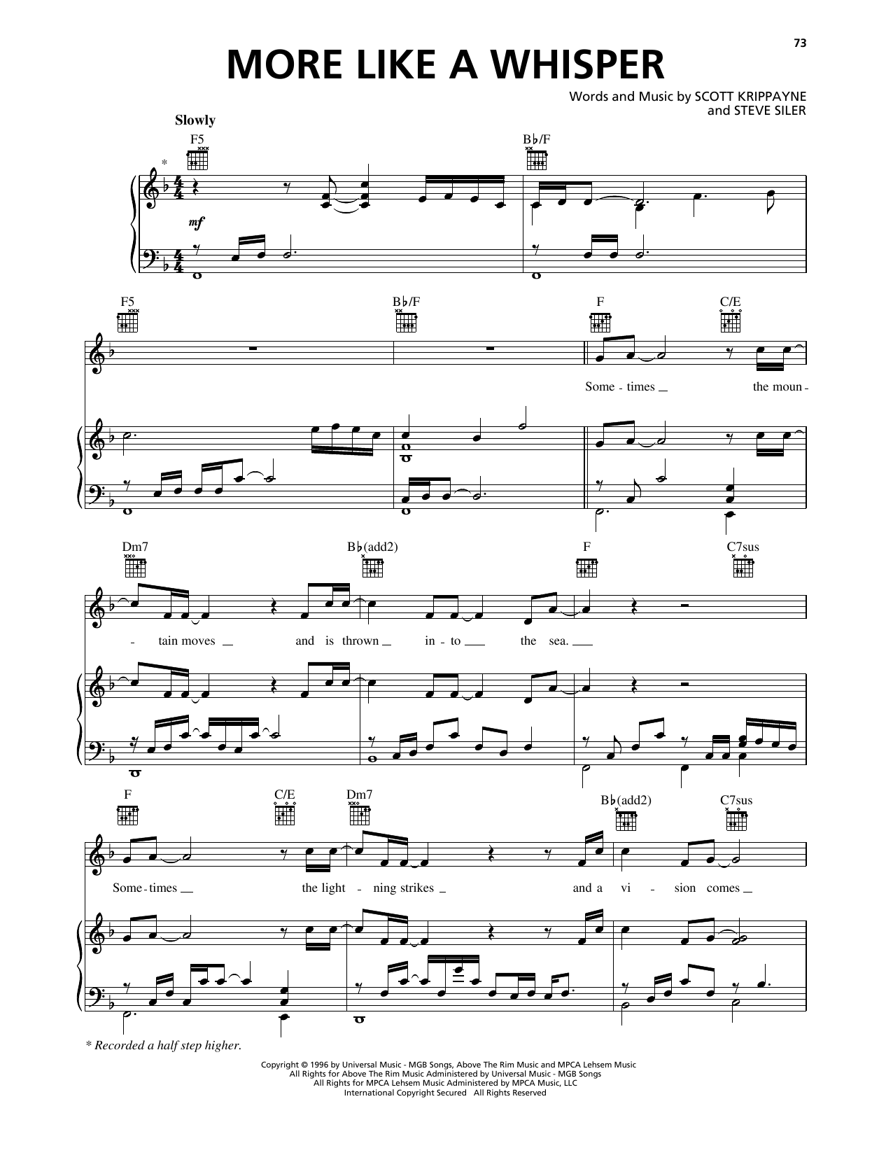 The Martins More Like A Whisper Sheet Music Notes & Chords for Piano, Vocal & Guitar Chords (Right-Hand Melody) - Download or Print PDF The Martins More Like A Whisper Sheet Music Notes & Chords for Piano, Vocal & Guitar Chords (Right-Hand Melody) - Download or Print PDF