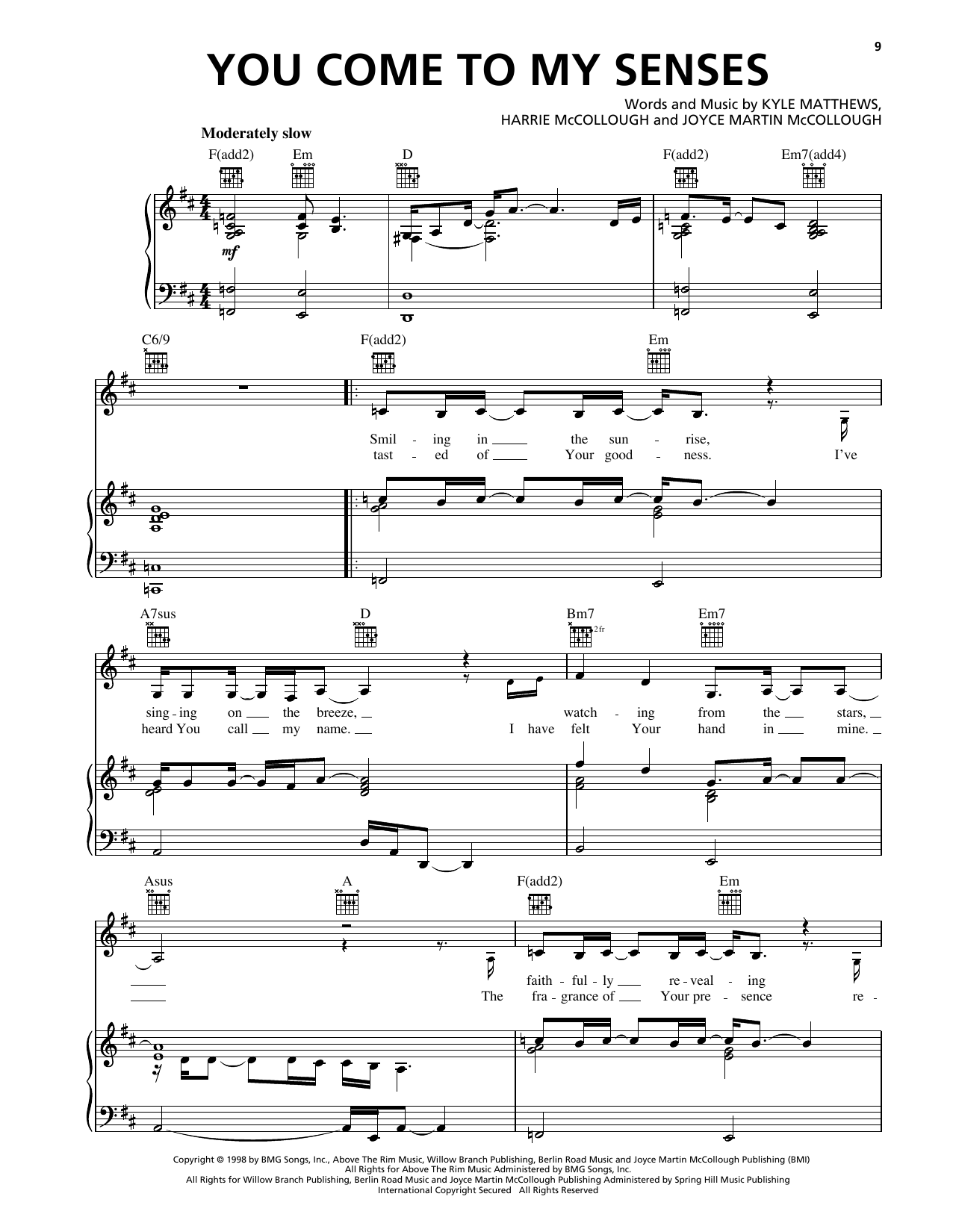 The Martins You Come To My Senses Sheet Music Notes & Chords for Piano, Vocal & Guitar Chords (Right-Hand Melody) - Download or Print PDF The Martins You Come To My Senses Sheet Music Notes & Chords for Piano, Vocal & Guitar Chords (Right-Hand Melody) - Download or Print PDF