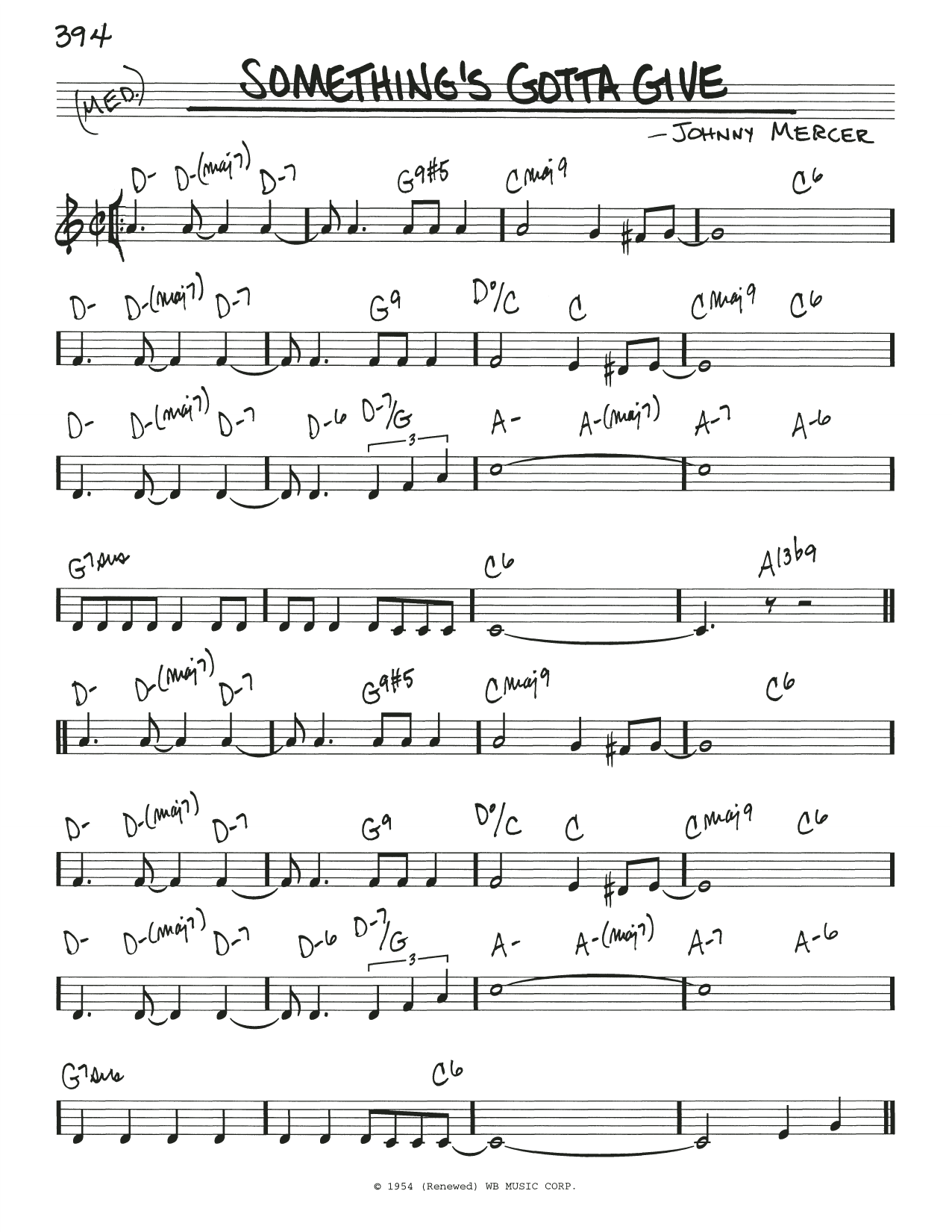 The McGuire Sisters Something's Gotta Give Sheet Music Notes & Chords for Real Book – Melody & Chords - Download or Print PDF