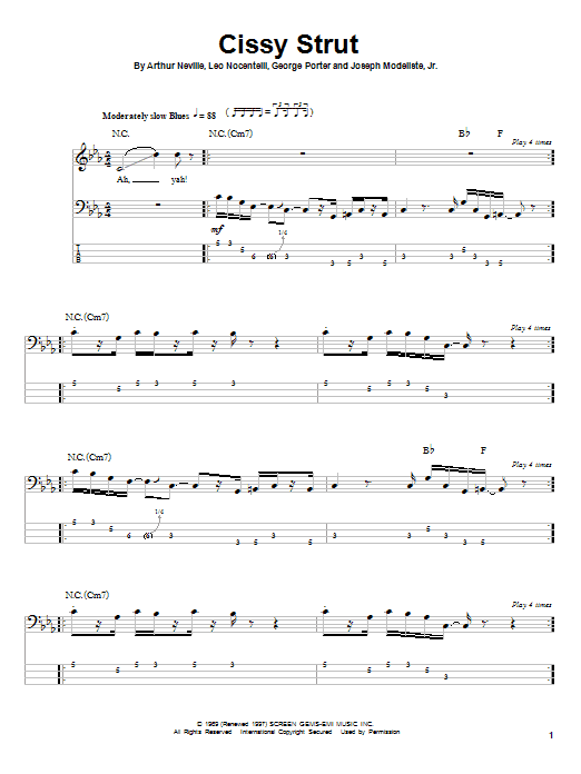 The Meters Cissy Strut Sheet Music Notes & Chords for Real Book – Melody & Chords - Download or Print PDF