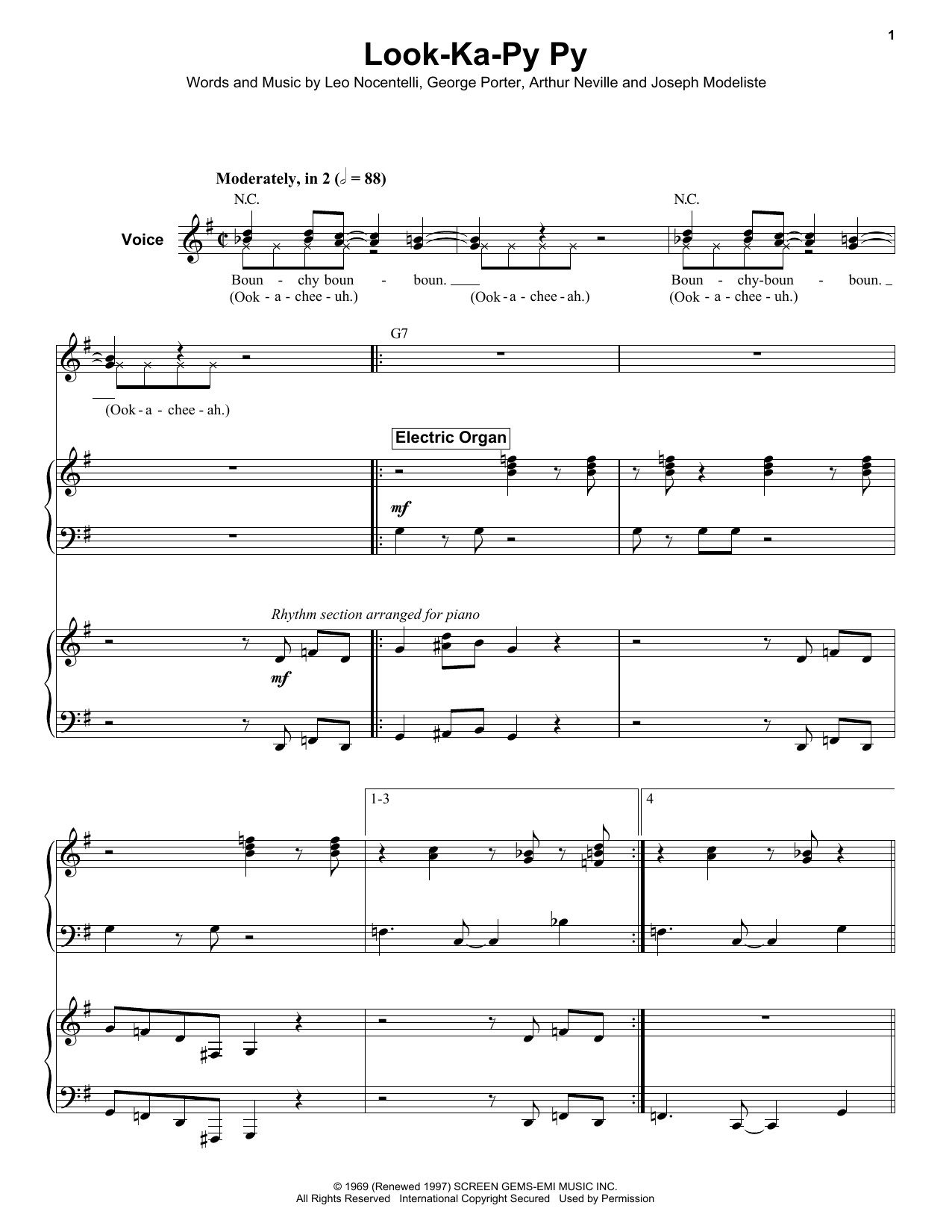 The Meters Look-Ka Py Py Sheet Music Notes & Chords for Guitar Tab - Download or Print PDF