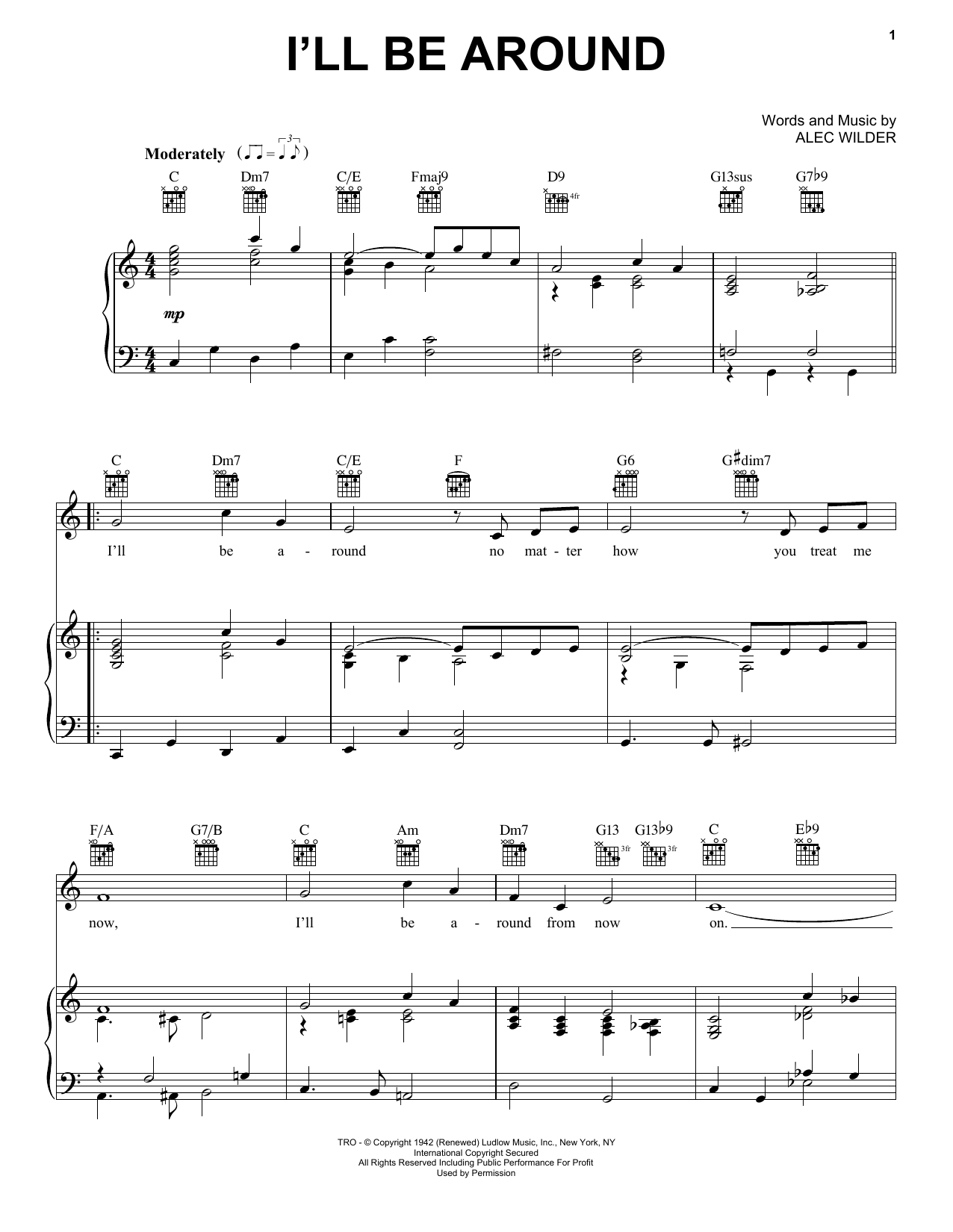 The Mills Brothers I'll Be Around Sheet Music Notes & Chords for Alto Sax Solo - Download or Print PDF