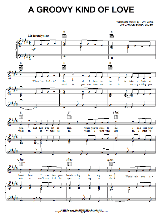 The Mindbenders A Groovy Kind Of Love Sheet Music Notes & Chords for Guitar Tab - Download or Print PDF