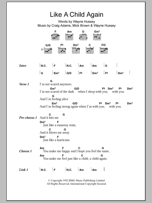 The Mission Like A Child Again Sheet Music Notes & Chords for Lyrics & Chords - Download or Print PDF