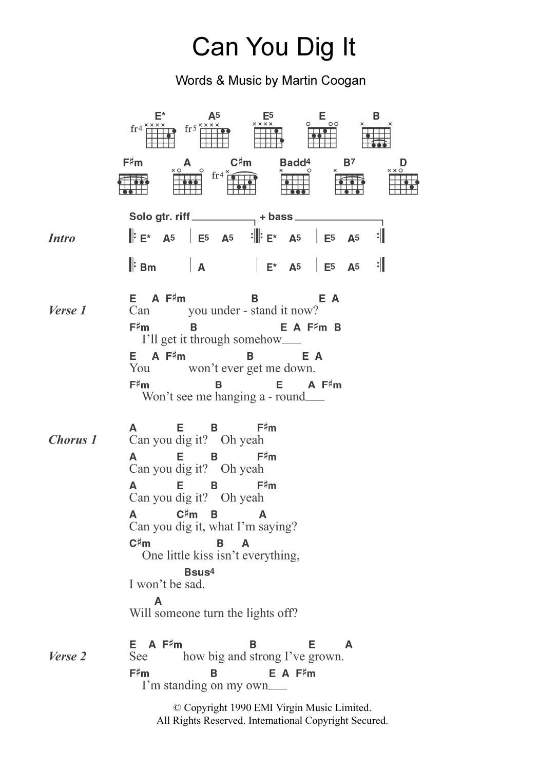 The Mock Turtles Can You Dig It? Sheet Music Notes & Chords for Lyrics & Chords - Download or Print PDF