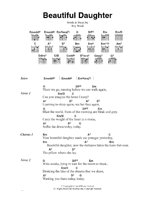 The Move Beautiful Daughter Sheet Music Notes & Chords for Lyrics & Chords - Download or Print PDF