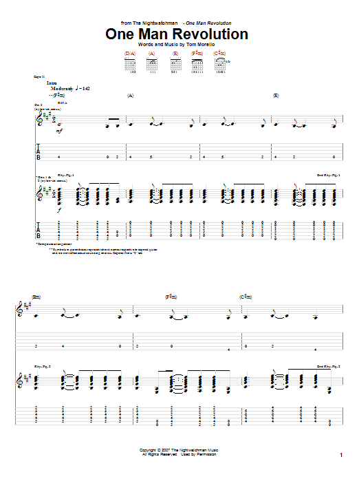 The Nightwatchman One Man Revolution Sheet Music Notes & Chords for Guitar Tab - Download or Print PDF The Nightwatchman One Man Revolution Sheet Music Notes & Chords for Guitar Tab - Download or Print PDF