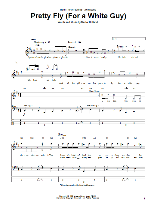 The Offspring Pretty Fly (For A White Guy) Sheet Music Notes & Chords for Guitar Lead Sheet - Download or Print PDF