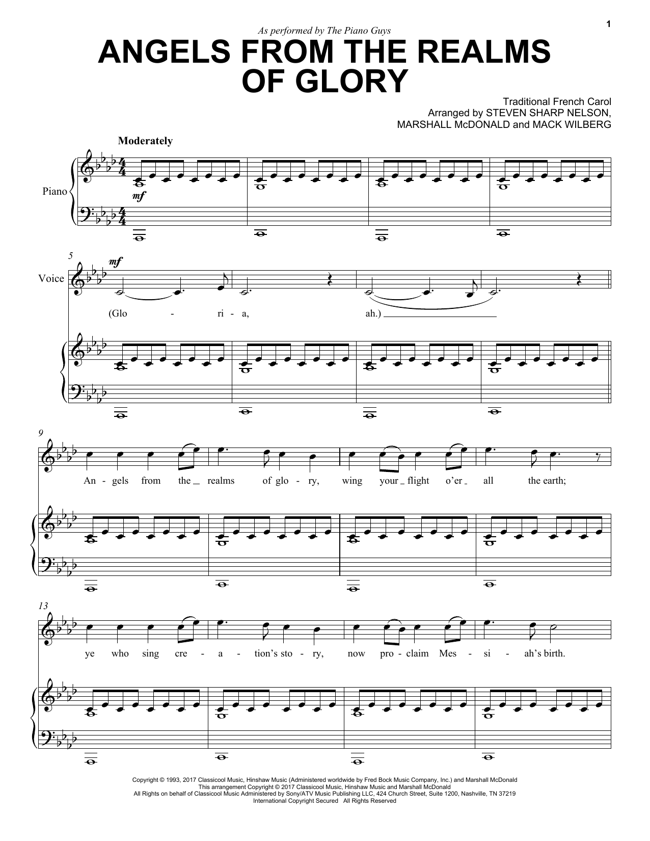 The Piano Guys Angels From The Realms Of Glory Sheet Music Notes & Chords for Piano - Download or Print PDF