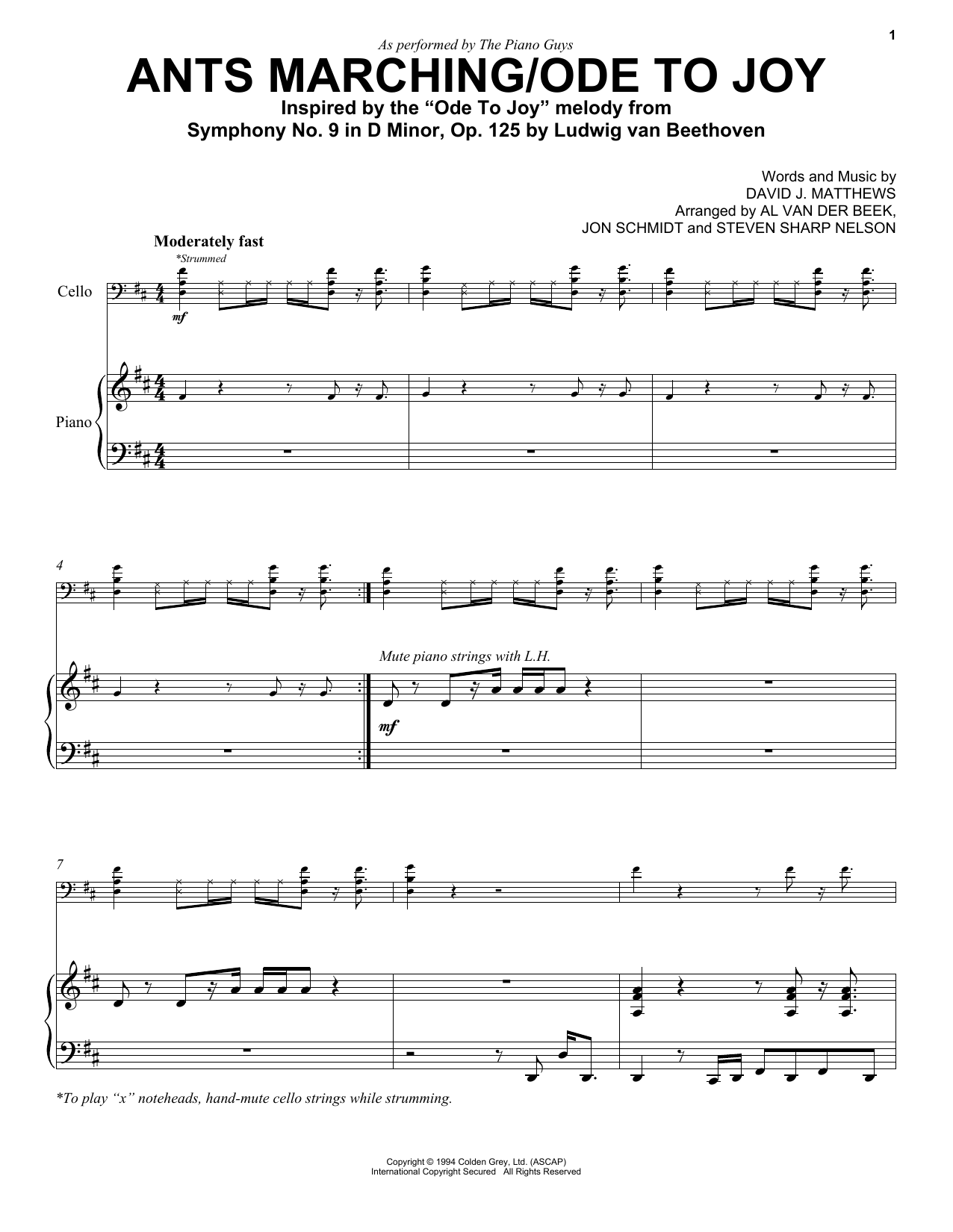 The Piano Guys Ants Marching/Ode To Joy Sheet Music Notes & Chords for Violin - Download or Print PDF