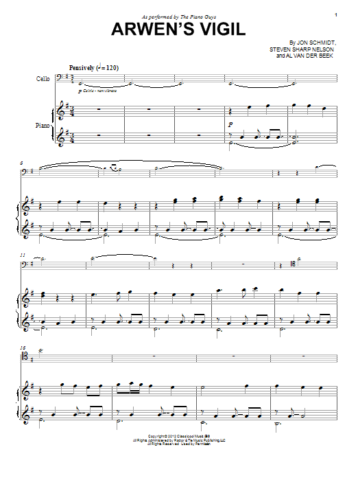 The Piano Guys Arwen's Vigil Sheet Music Notes & Chords for Easy Piano - Download or Print PDF