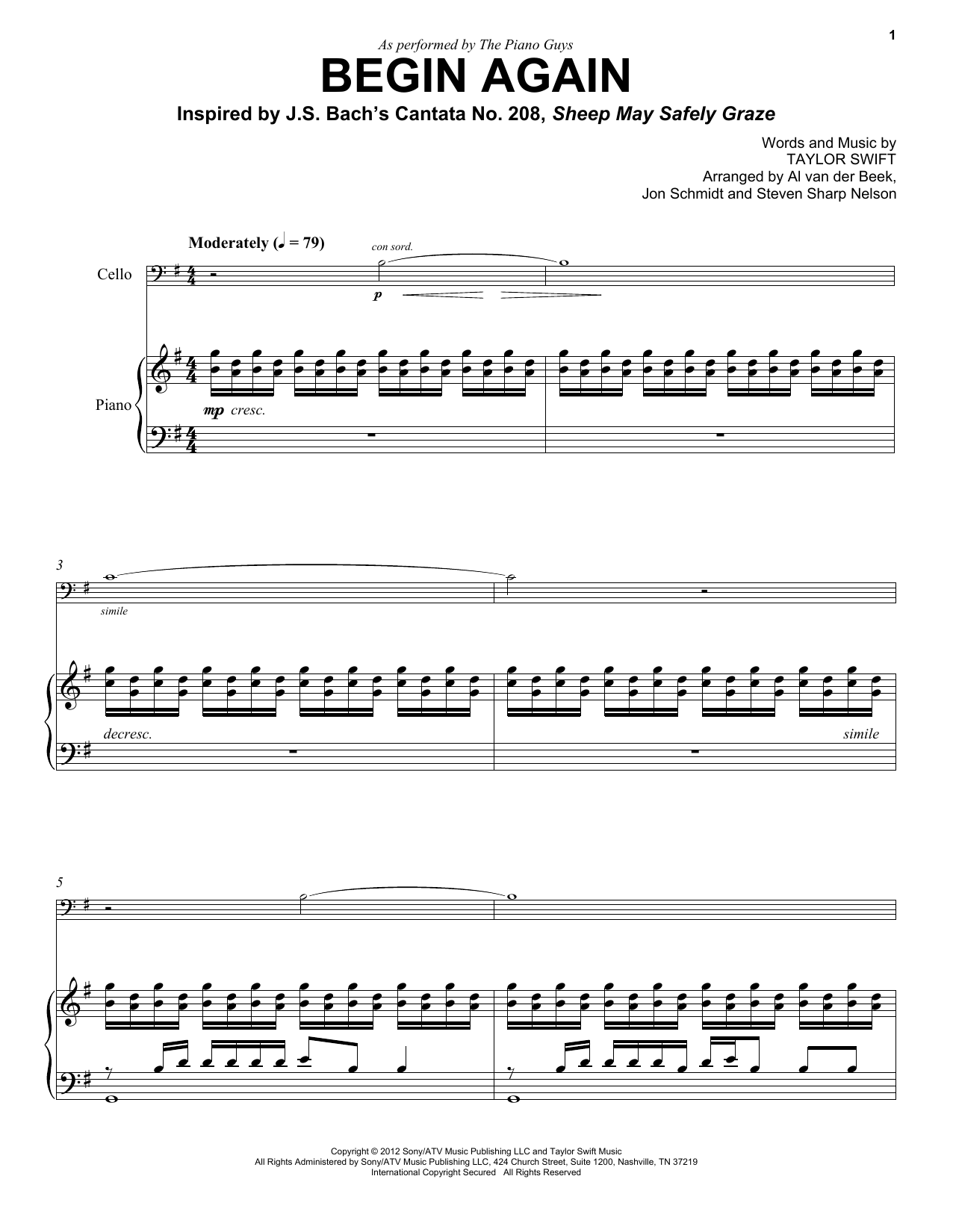 The Piano Guys Begin Again Sheet Music Notes & Chords for Easy Piano - Download or Print PDF