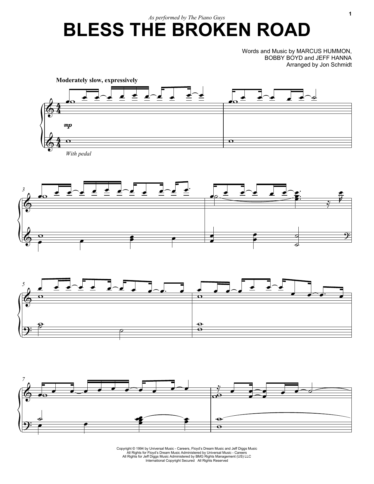 The Piano Guys Bless The Broken Road Sheet Music Notes & Chords for Piano - Download or Print PDF