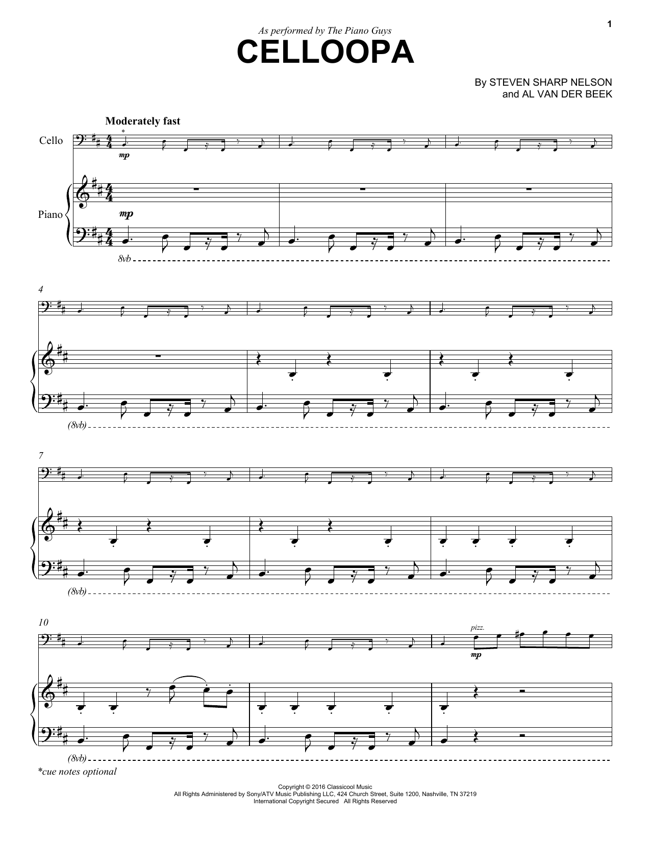 The Piano Guys Celloopa Sheet Music Notes & Chords for Violin and Piano - Download or Print PDF