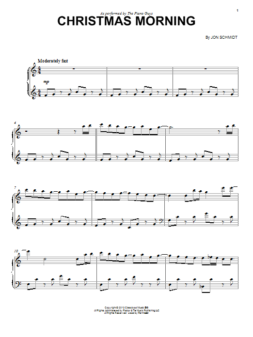 The Piano Guys Christmas Morning Sheet Music Notes & Chords for Piano Solo - Download or Print PDF