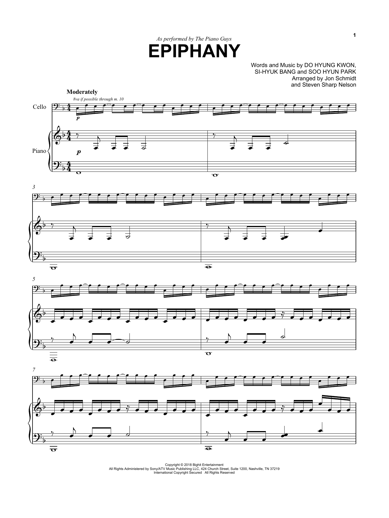 The Piano Guys Epiphany Sheet Music Notes & Chords for Cello and Piano - Download or Print PDF