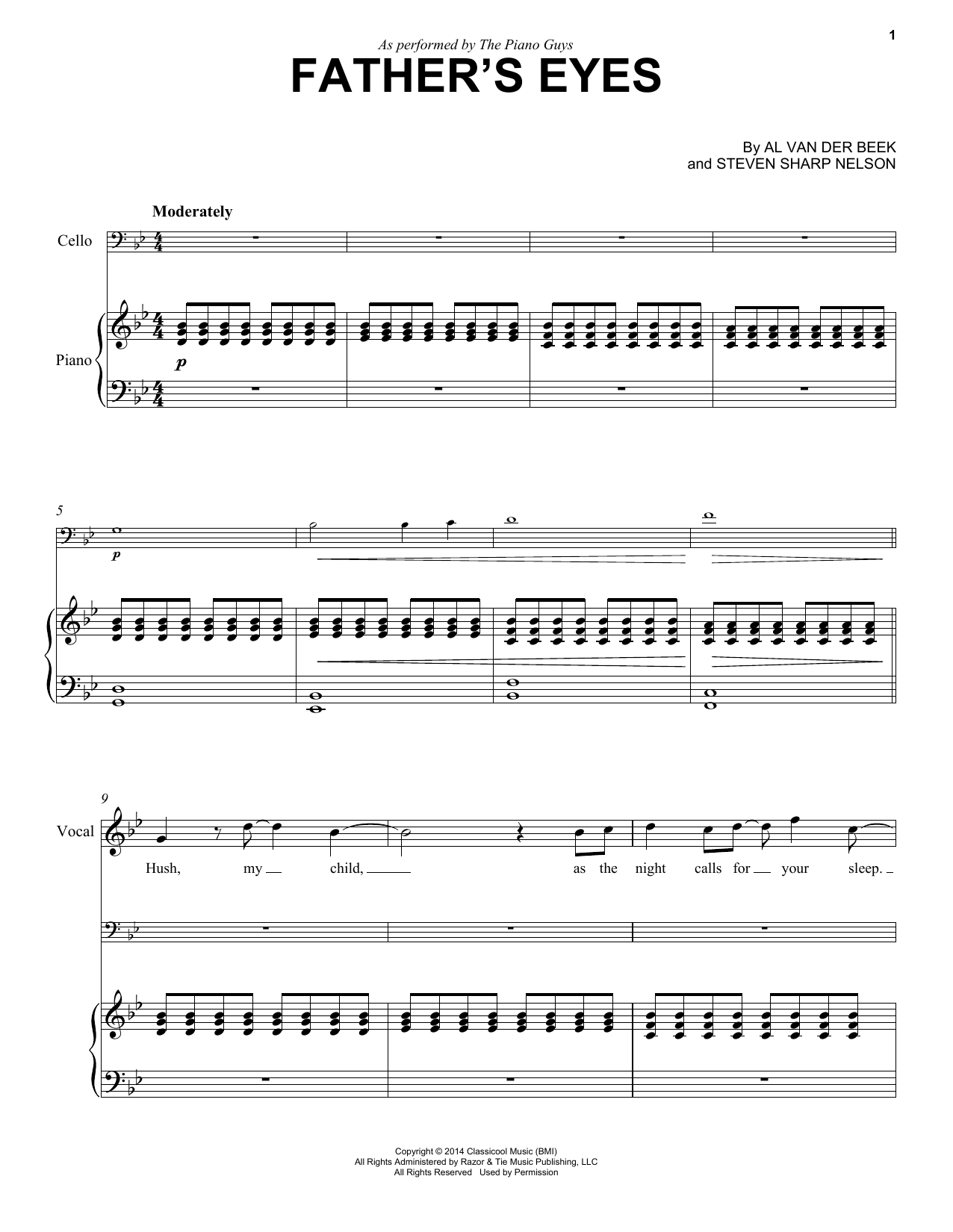 The Piano Guys Father's Eyes Sheet Music Notes & Chords for Violin - Download or Print PDF