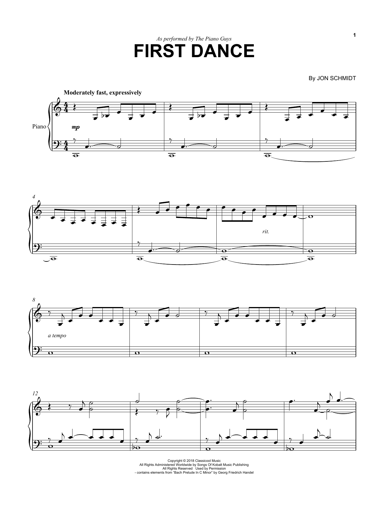 The Piano Guys First Dance Sheet Music Notes & Chords for Cello and Piano - Download or Print PDF