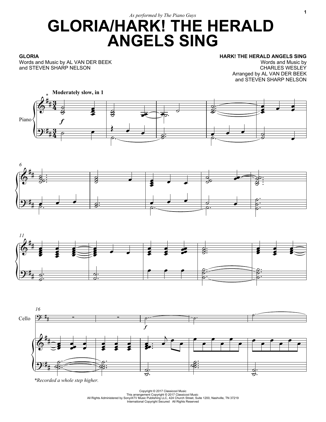 The Piano Guys Gloria/Hark! The Herald Angels Sing Sheet Music Notes & Chords for Piano & Vocal - Download or Print PDF