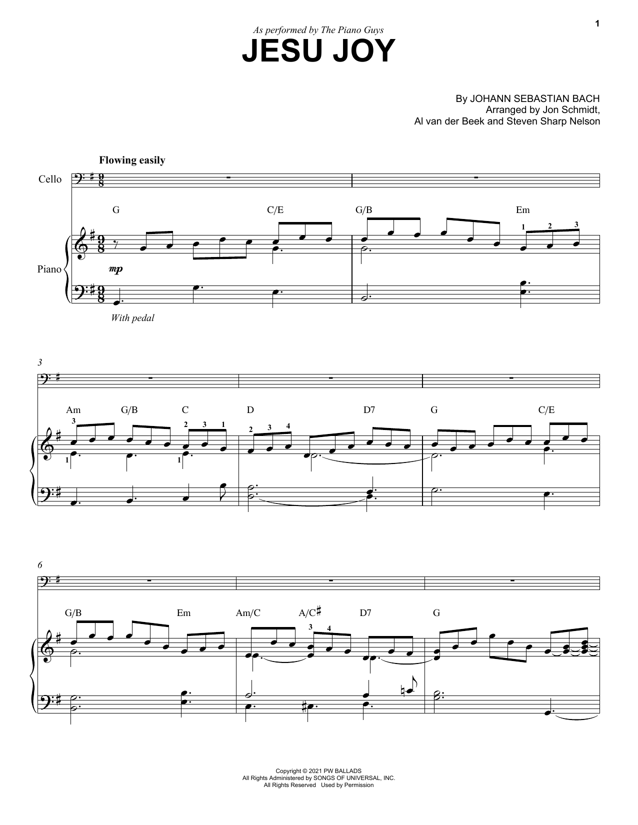 The Piano Guys Jesu Joy Sheet Music Notes & Chords for Cello and Piano - Download or Print PDF