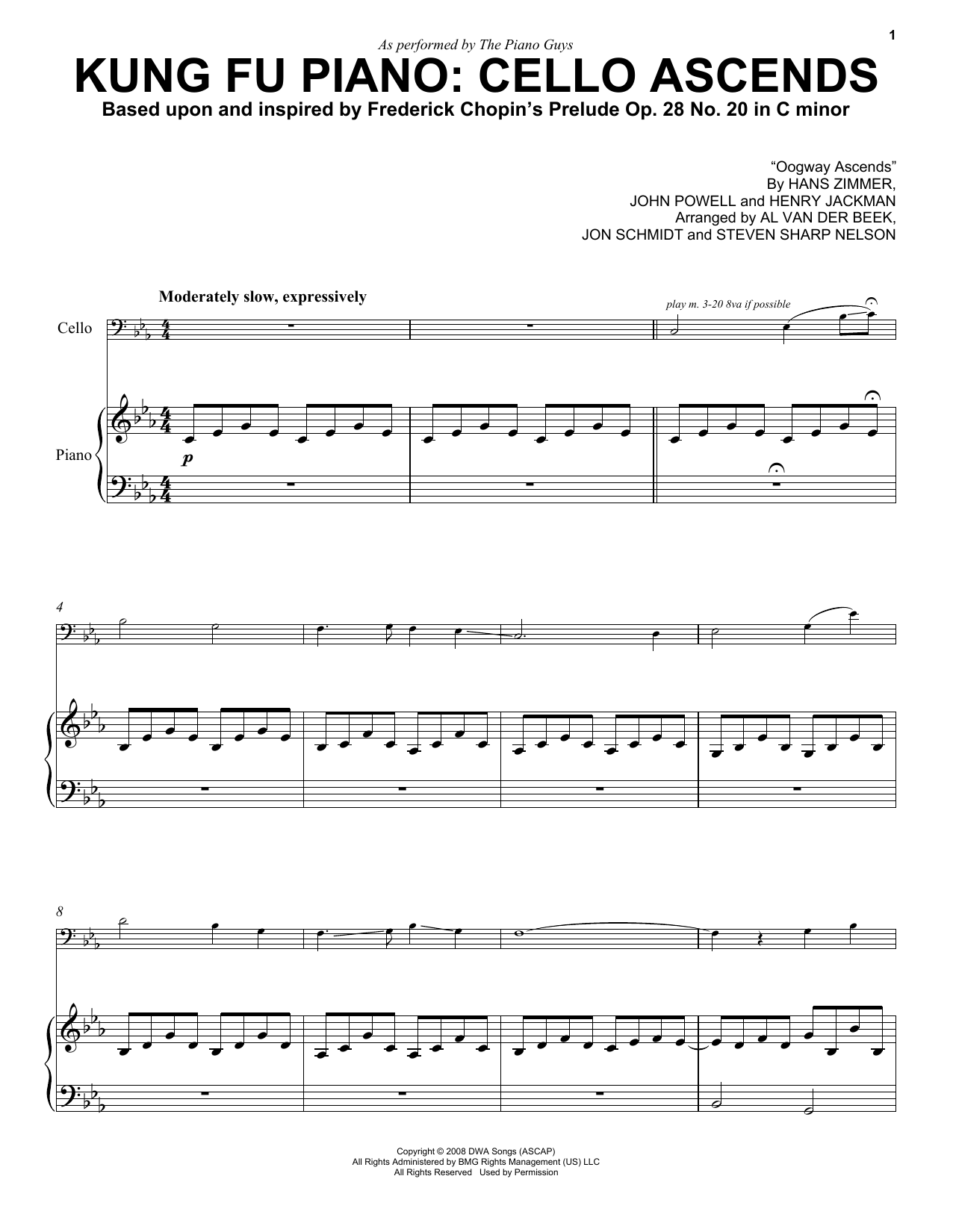 The Piano Guys Kung Fu Piano: Cello Ascends Sheet Music Notes & Chords for Piano - Download or Print PDF