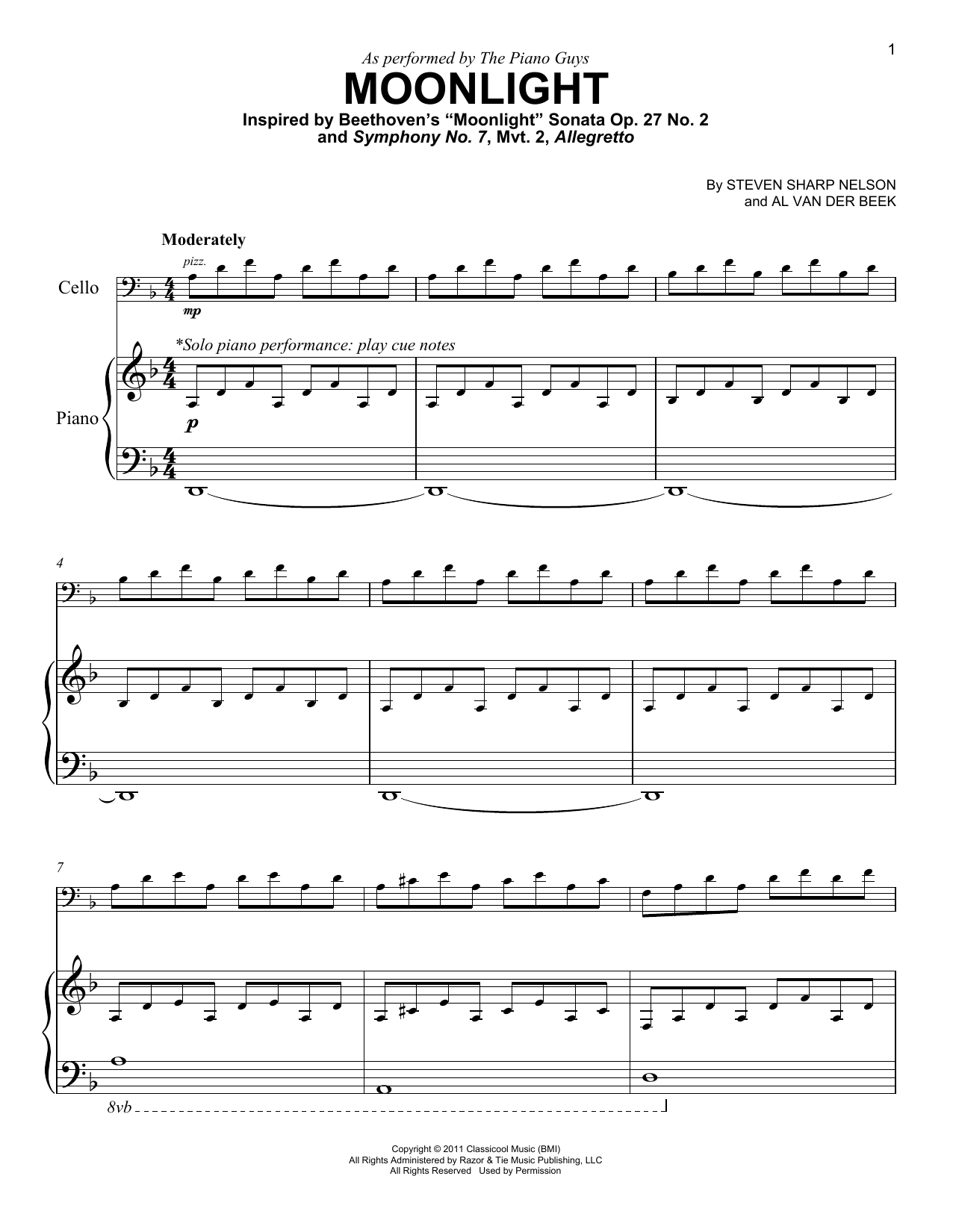 The Piano Guys Moonlight Sheet Music Notes & Chords for Easy Piano - Download or Print PDF