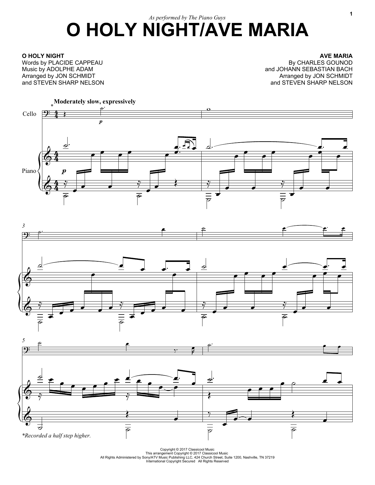 The Piano Guys O Holy Night/Ave Maria Sheet Music Notes & Chords for Piano - Download or Print PDF