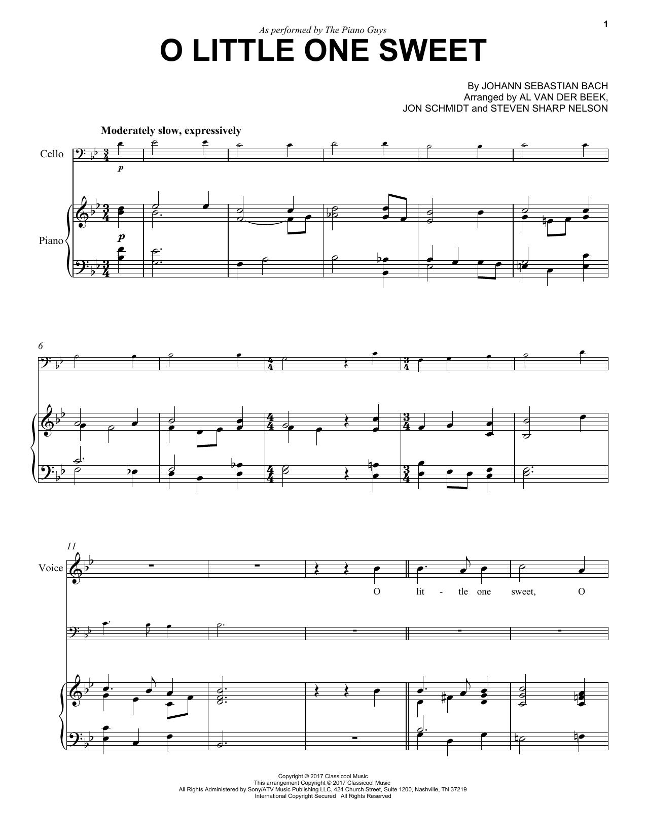 The Piano Guys O Little One Sweet Sheet Music Notes & Chords for Piano - Download or Print PDF
