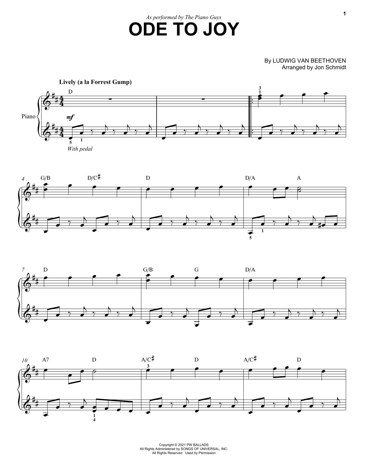 The Piano Guys Ode To Joy Sheet Music Notes & Chords for Piano Solo - Download or Print PDF
